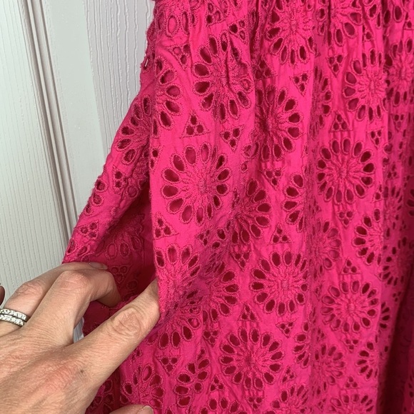 NWT J. Crew bright pink eyelet lace sleeveless maxi dress sz 4 - Picture 8 of 12